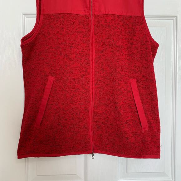 Frank & Oak Red Full Zip Fleece Vest | Outdoor Core Warm Layer Small - Picture 3 of 9